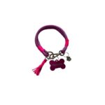Coleira Premium/rosa com tag de identificação